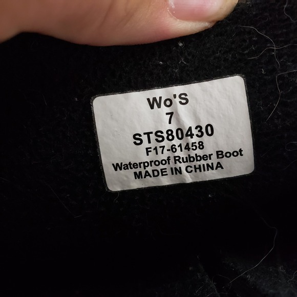 Sperry Boots Womens Size 7 Black Waterproof‎ Rubber Rain Tall Side Zip Outdoor - Picture 8 of 10